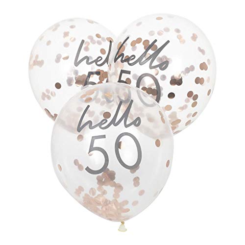 Ginger Ray Deko-Konfetti-Luftballons "Hello 50", Rotgold, 5 Stück von Ginger Ray