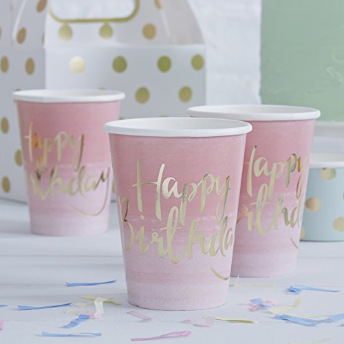 Ginger Ray Geburtstagsparty-Papier mit Goldfolie, Pink, Ombre, 8 Stück Ginger Ray Geburtstagsparty-Papier mit Goldfolie, Pink, Ombre, 8 Stück von Ginger Ray