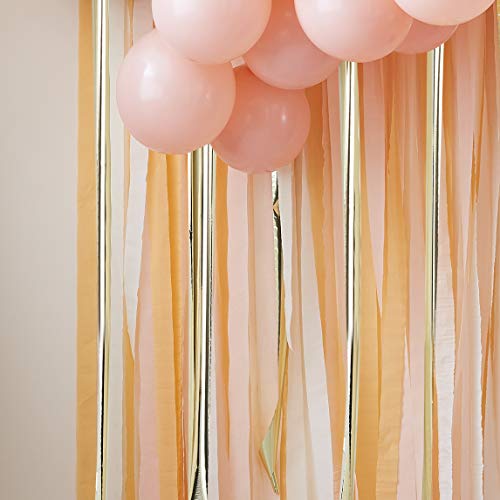 Ginger Ray Gold Foil and Peach Paper Streamer Party Hintergrunddekoration, 110 m, Rose, 110m von Ginger Ray