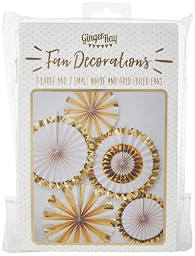 Ginger Ray Gold Foled Pin Wheel Fan Baby 5 Stück von Ginger Ray