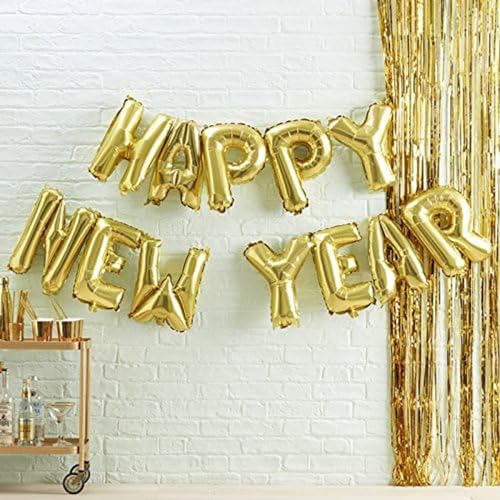 Ginger Ray Gold Happy New Year Gold Foil Balloon Party Bunting Girlande Dekoration No Helium Needed - Metallic Star von Ginger Ray