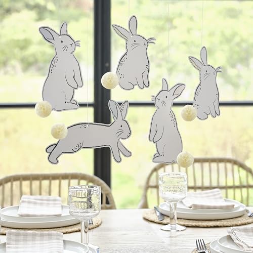 Ginger Ray Hängende Osterhasen-Hängedekorationen mit Wabenschwänzen, 5er-Pack von Ginger Ray