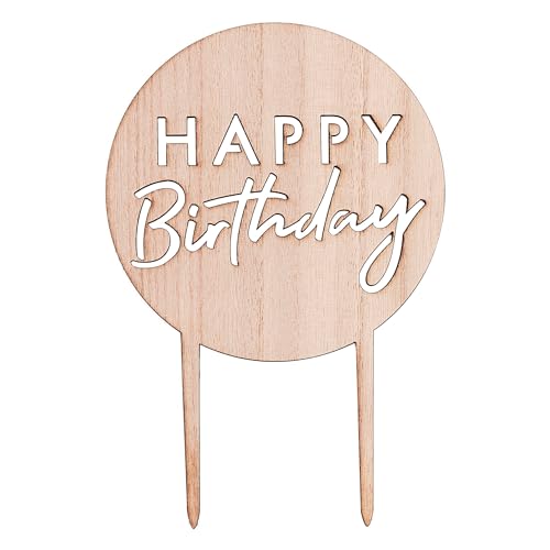Ginger Ray Happy Birthday Kuchendekoration aus Holz, umweltfreundlich, wiederverwendbar, Dekoration Ginger Ray Happy Birthday Kuchendekoration aus Holz, umweltfreundlich, wiederverwendbar, Dekoration von Ginger Ray