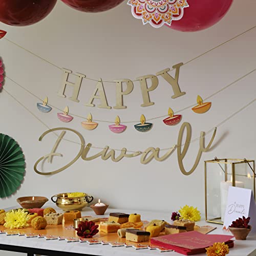 Ginger Ray Happy Diwali Papiergirlande, goldfarben, 15 cm von Ginger Ray