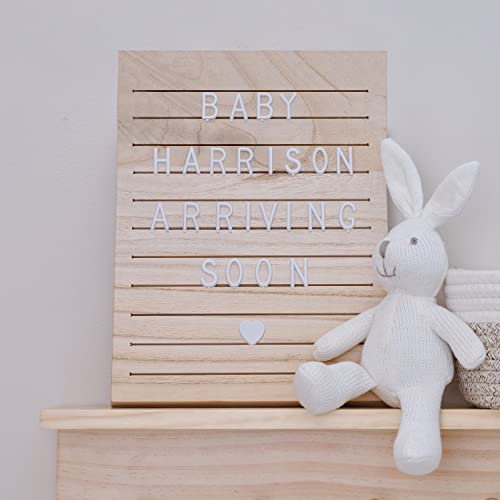 Ginger Ray Holz-Buchstaben-Schautafel mit 170 Buchstaben, Zahlen und Symbolen, Baby-Dekoration von Ginger Ray