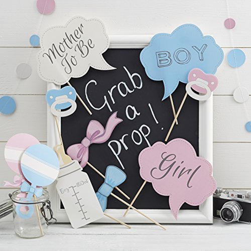 Ginger Ray Little Lady Fotorequisiten für Babypartys/Gender Reveal Party Photo Booth Requisiten, mehrfarbig von Ginger Ray