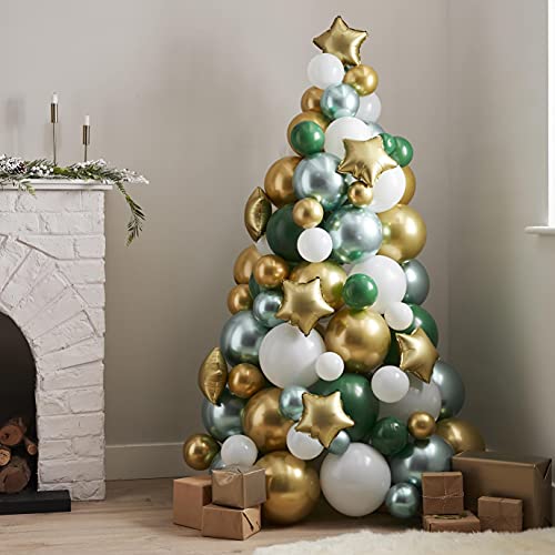 Ginger Ray Luftballon Weihnachtsbaum, Grün, Gold und Weiß, 114 Luftballons pro Packung Ginger Ray Luftballon Weihnachtsbaum, Grün, Gold und Weiß, 114 Luftballons pro Packung von Ginger Ray