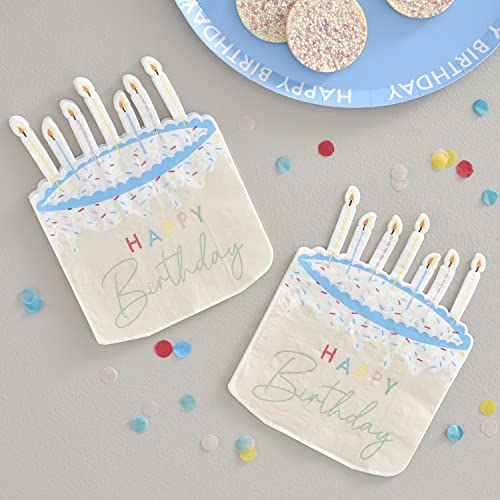Ginger Ray MA-403 Papierservietten, Kuchenform, Happy Birthday, Öko-Motiv Ginger Ray MA-403 Papierservietten, Kuchenform, Happy Birthday, Öko-Motiv von Ginger Ray