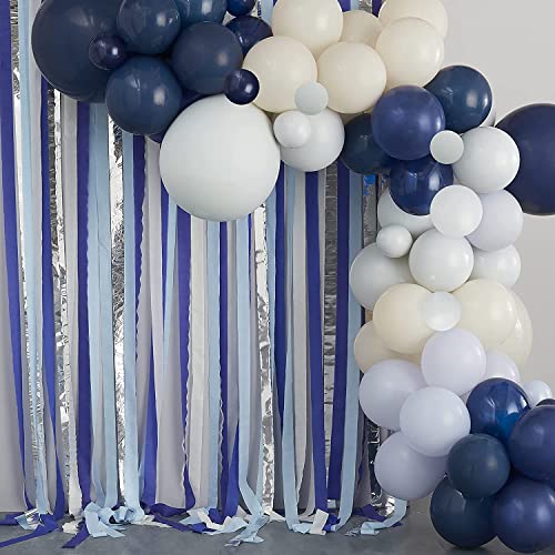 Ginger Ray MIX-668 Backdrop Ballon-Bogen und Luftschlangen, Blau und Creme von Ginger Ray
