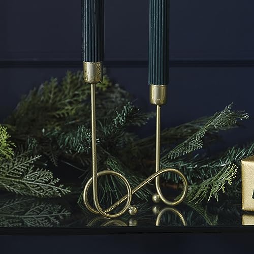 Ginger Ray Metallwirbel Gold Weihnachten Halter für Zwei Kerzen Tischdekoration von Ginger Ray