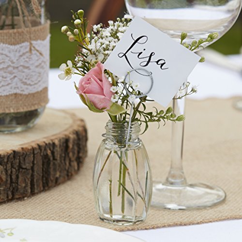 Ginger Ray Mini Glass Vase Place Card Holders and Rustikales Land, Transparent Ginger Ray Mini Glass Vase Place Card Holders and Rustikales Land, Transparent von Ginger Ray