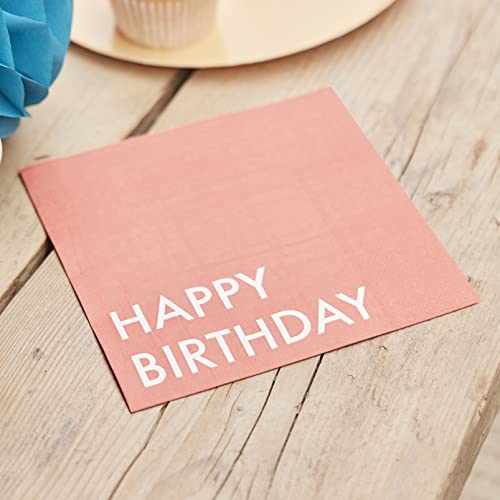Ginger Ray 'Mix It Up' Rote Papierservietten Happy Birthday, umweltfreundlich, 16 Stück, rose Ginger Ray 'Mix It Up' Rote Papierservietten Happy Birthday, umweltfreundlich, 16 Stück, rose von Ginger Ray