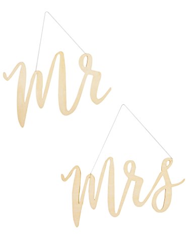 Ginger Ray Mr And Mrs Scripted Wooden Hanging Schöne Botanik, beige Ginger Ray Mr And Mrs Scripted Wooden Hanging Schöne Botanik, beige von Ginger Ray