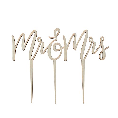 Ginger Ray Mrs Designer Tortenaufsatz aus Holz, für Hochzeit, Boho-Stil von Ginger Ray