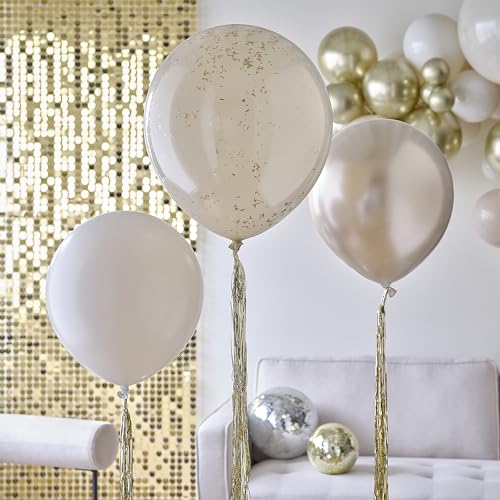 Ginger Ray Neutral and Gold Latex Balloons Bundle with Gold Tassel Tails Birthday Party Decorations 3 Pack Ginger Ray Neutral and Gold Latex Balloons Bundle with Gold Tassel Tails Birthday Party Decorations 3 Pack von Ginger Ray