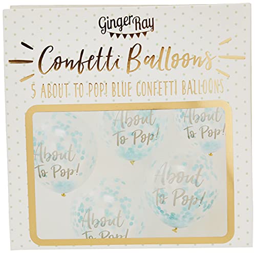 Ginger Ray - Packung mit 5 blauen Konfetti Ballons für die Babyparty von Ginger Ray