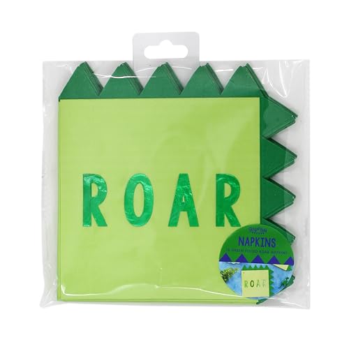 Ginger Ray Papierservietten, Dinosaurier, Spike-Form, Grün, 16 Stück von Ginger Ray