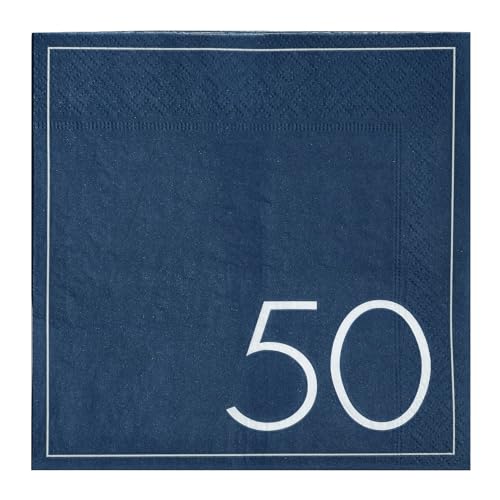 Ginger Ray Papierservietten, zum 50. Geburtstag, Marineblau, 16 Stück, Mittel Ginger Ray Papierservietten, zum 50. Geburtstag, Marineblau, 16 Stück, Mittel von Ginger Ray
