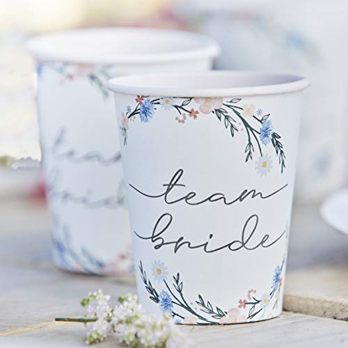 Ginger Ray Hen Party Floral Printed 'Team Partybecher aus Pappe, 8 Stück, 8 Count (Pack of 1) Ginger Ray Hen Party Floral Printed 'Team Partybecher aus Pappe, 8 Stück, 8 Count (Pack of 1) von Ginger Ray