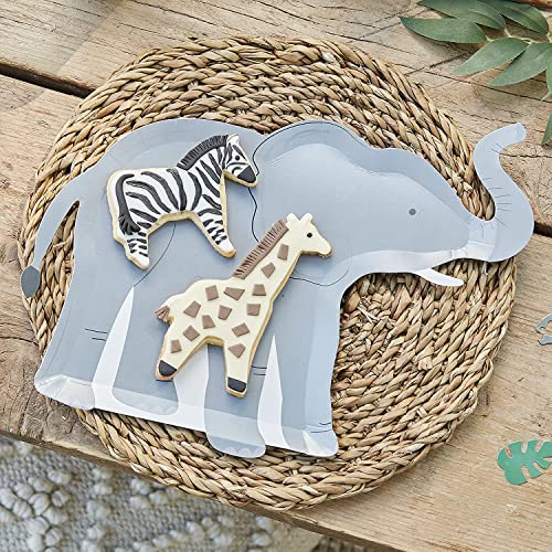 Ginger Ray Pappteller Let's Go Wild, umweltfreundlich, Elefantenform, 8 Stück, mehrfarbig Ginger Ray Pappteller Let's Go Wild, umweltfreundlich, Elefantenform, 8 Stück, mehrfarbig von Ginger Ray