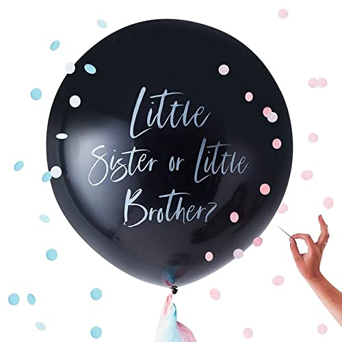 Ginger Ray Little Brother or Little Sister Gender Reveal Partyballon, 91,4 cm, Blau/Rosa von Ginger Ray