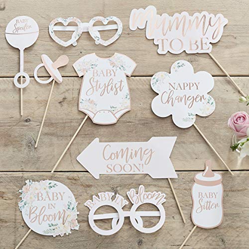 Ginger Ray Party-Requisiten für Babypartys, Rotgold und Blumenmuster, 10 Stück Ginger Ray Party-Requisiten für Babypartys, Rotgold und Blumenmuster, 10 Stück von Ginger Ray