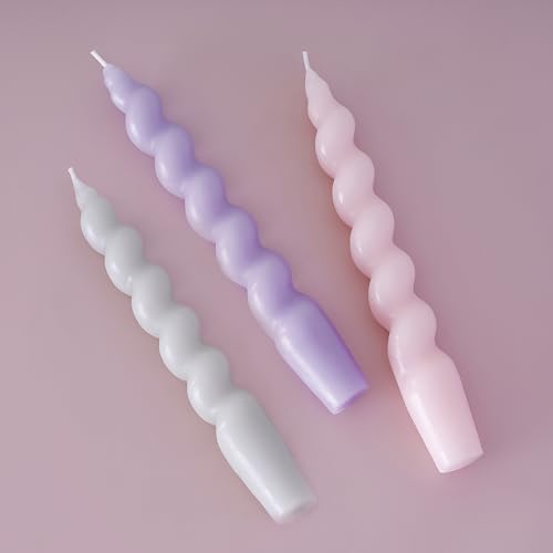 Ginger Ray Pastel Green, Pink and Lilac Spiral Candles Party Table Decoration 3 Pack von Ginger Ray