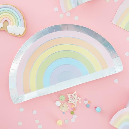 Ginger Ray Pastellfarbene, regenbogenförmige Pappteller, Partygeschirr, 8er-Pack Ginger Ray Pastellfarbene, regenbogenförmige Pappteller, Partygeschirr, 8er-Pack von Ginger Ray