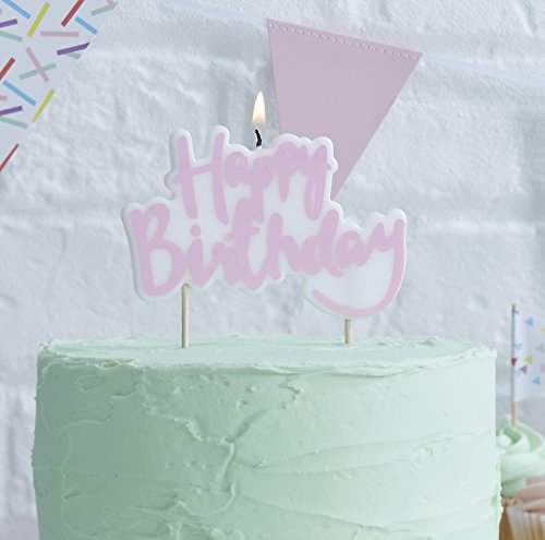 Ginger Ray Pink Designer Happy Birthday Kerzenaufsatz Pick and Mix von Ginger Ray