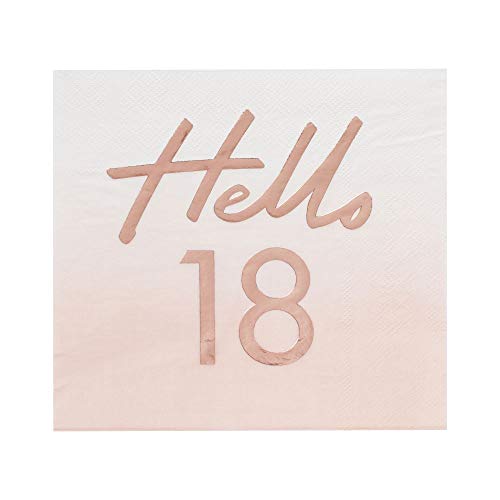 Ginger Ray Pink & Rose Gold Foiled Hello 18th 16 Stück, Mittel von Ginger Ray