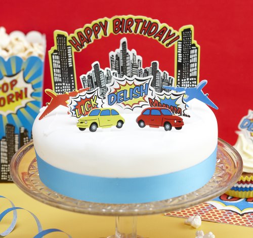 Ginger Ray Pop-Art Superhelden-Party-Geburtstagskuchenaufsätze, gemischt von Ginger Ray
