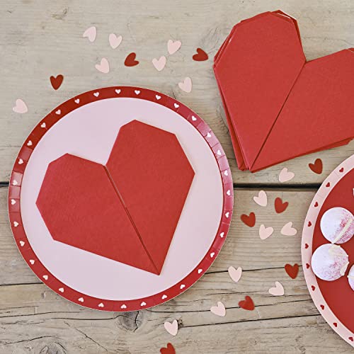 Ginger Ray Red Heart Paper Party Rotes Papier, Rose von Ginger Ray