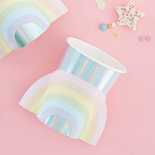 Ginger Ray Rainbow Paper Girls Birthday Party Iridescent Cups 8 Stück von Ginger Ray