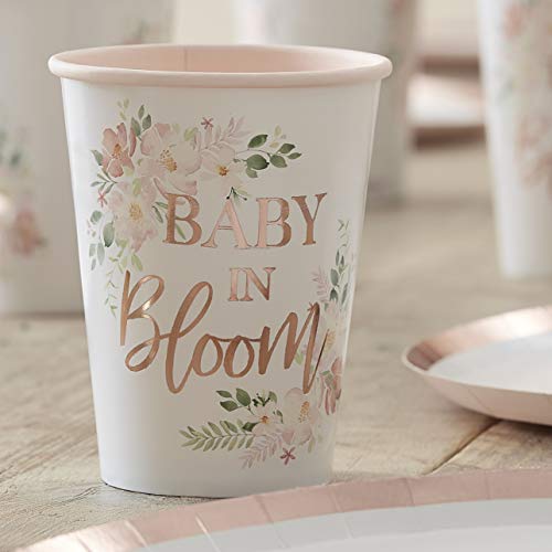 Ginger Ray Rose Gold Floral Baby Shower Becher, 8 Stück Ginger Ray Rose Gold Floral Baby Shower Becher, 8 Stück von Ginger Ray