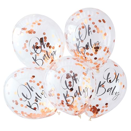 Ginger Ray Rose Gold Oh Baby Konfetti Luftballons Dusche Party Dekorationen 5 Stück von Ginger Ray