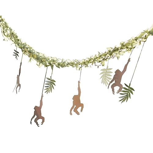 Ginger Ray Safari-Dschungel-Motiv, AFFE und Blätter, zum Aufhängen, Party-Dekoration, Banner von Ginger Ray