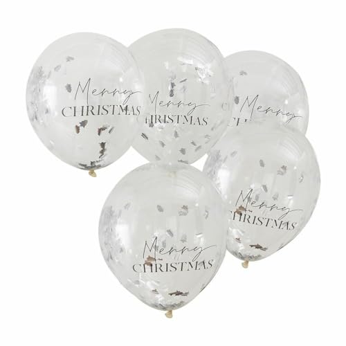 Ginger Ray Silberne Frohe Weihnachten Konfetti-Luftballons von Ginger Ray