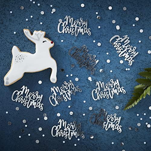 Ginger Ray Silver Merry Christmas Confetti Party Konfetti – Silberne Schriftzüge mit Pailletten, silber von Ginger Ray