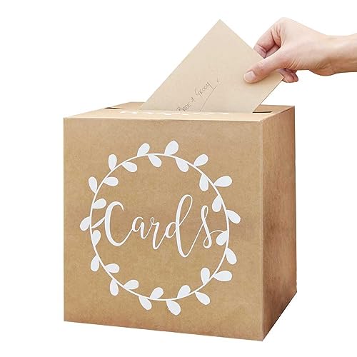 Ginger Ray Sturdy Wedding Day Card Box Rustikales Landhaus, Geblümt, Weiß, 25cm x 25cm von Ginger Ray