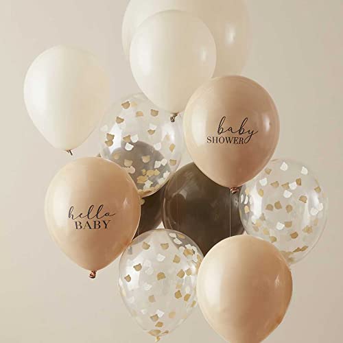 Ginger Ray Latex-Ballon-Set für Babypartys, Braun und Taupe, 11 Stück, mittelgroß Ginger Ray Latex-Ballon-Set für Babypartys, Braun und Taupe, 11 Stück, mittelgroß von Ginger Ray