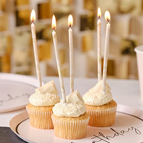 Ginger Ray Tall Thin Marble Birthday Kerzen – neutraler Marmor, Nude, 18 cm Ginger Ray Tall Thin Marble Birthday Kerzen – neutraler Marmor, Nude, 18 cm von Ginger Ray