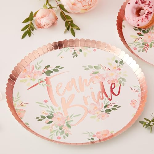 Ginger Ray Team Bride Roségold foliertes Papier-Teller für Junggesellinnenabschied, 8er-Pack, Rose Gold Ginger Ray Team Bride Roségold foliertes Papier-Teller für Junggesellinnenabschied, 8er-Pack, Rose Gold von Ginger Ray
