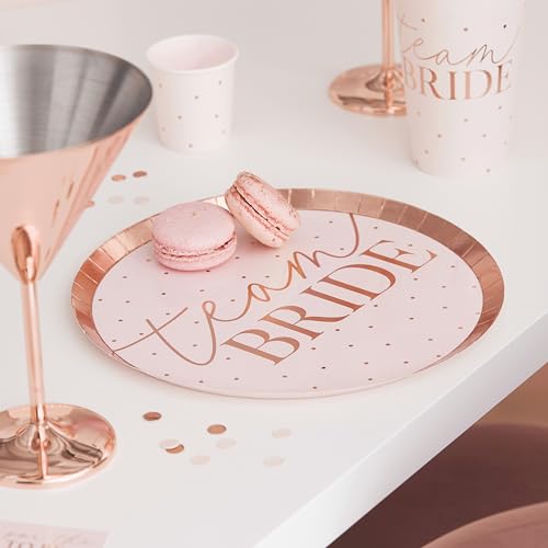 Ginger Ray„Team Bride“ Pappteller mit Roségoldfolie für Junggesellinnenabschied, 8er-Pack Ginger Ray„Team Bride“ Pappteller mit Roségoldfolie für Junggesellinnenabschied, 8er-Pack von Ginger Ray