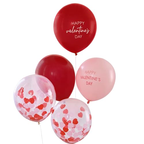 Ginger Ray Valentinstag Ballon Bundle Dekorationen in Rosa und Rot mit Konfetti von Ginger Ray