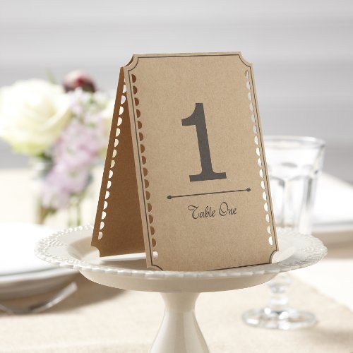 Ginger Ray Braun Kraftpapier Hochzeit Party Tischnummern 1-12, Vintage Affair von Ginger Ray