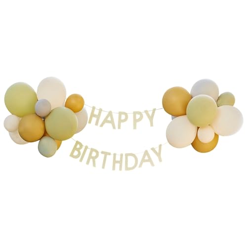Ginger Ray "Let's Go Wild" Happy Birthday Buchstaben-Wimpelkette mit Latexballons, 24 Luftballons, mehrfarbig von Ginger Ray