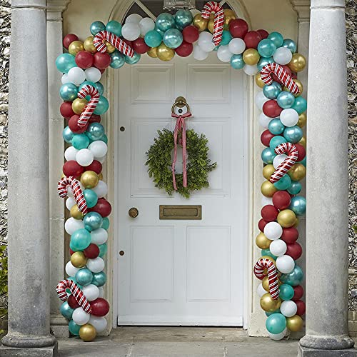 Ginger Ray Weihnachtstür-Ballonbogen-Set mit Zuckerstangen-Motiv von Ginger Ray