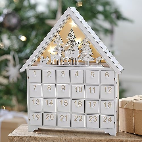 Ginger Ray Weiß & Gold Holz beleuchtet Weihnachten Adventskalender Kamin Dekoration Ginger Ray Weiß & Gold Holz beleuchtet Weihnachten Adventskalender Kamin Dekoration von Ginger Ray