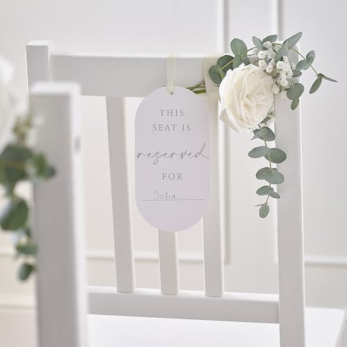Ginger Ray White Customisable 'Reserved' Wedding Chair Hanging Tags Signs 10 Pack von Ginger Ray