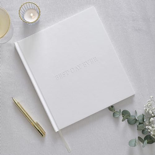 Ginger Ray White Embossed Wedding Guest Book and Photo Album with 32 Pages von Ginger Ray